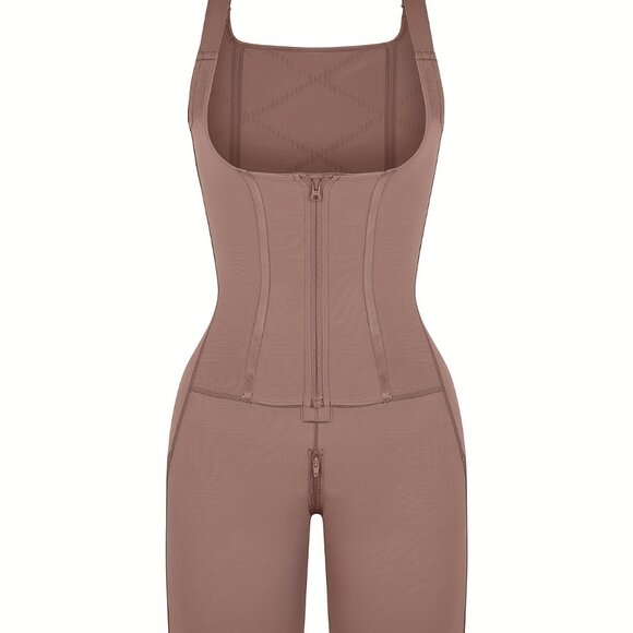 2 in 1 Adjust Hooks Abdomen Trimmer Control Shapewear Bodysuit High Compression - Picture 7 of 9